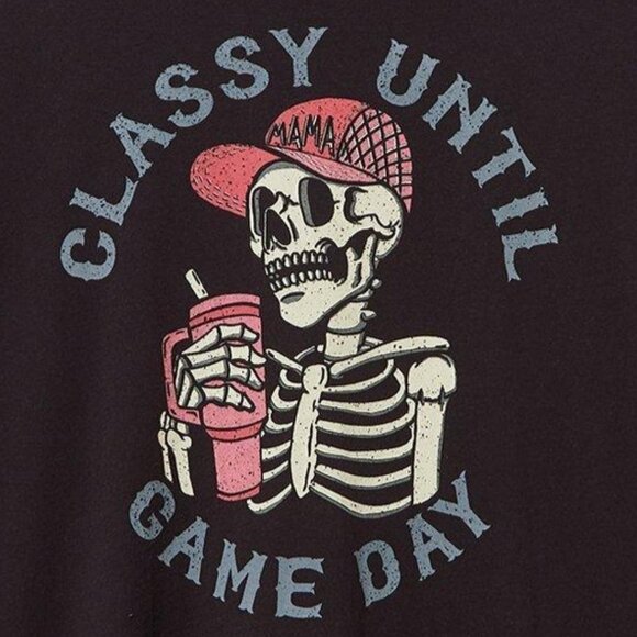 ❤️NWT VINTAGE TORRID TEE - CLASSY UNTIL GAME DAY SKELETON BEER GRAPHIC PLUS SIZE - Picture 2 of 15